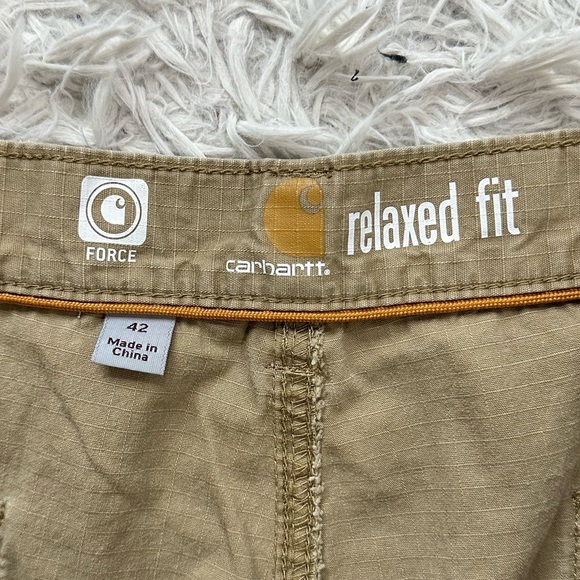 MEN’S CARHARTT MEN'S FORCE TAPPEN WORK SHORT 10” INSEAM TAN BROWN SIZE 42 - Picture 5 of 6